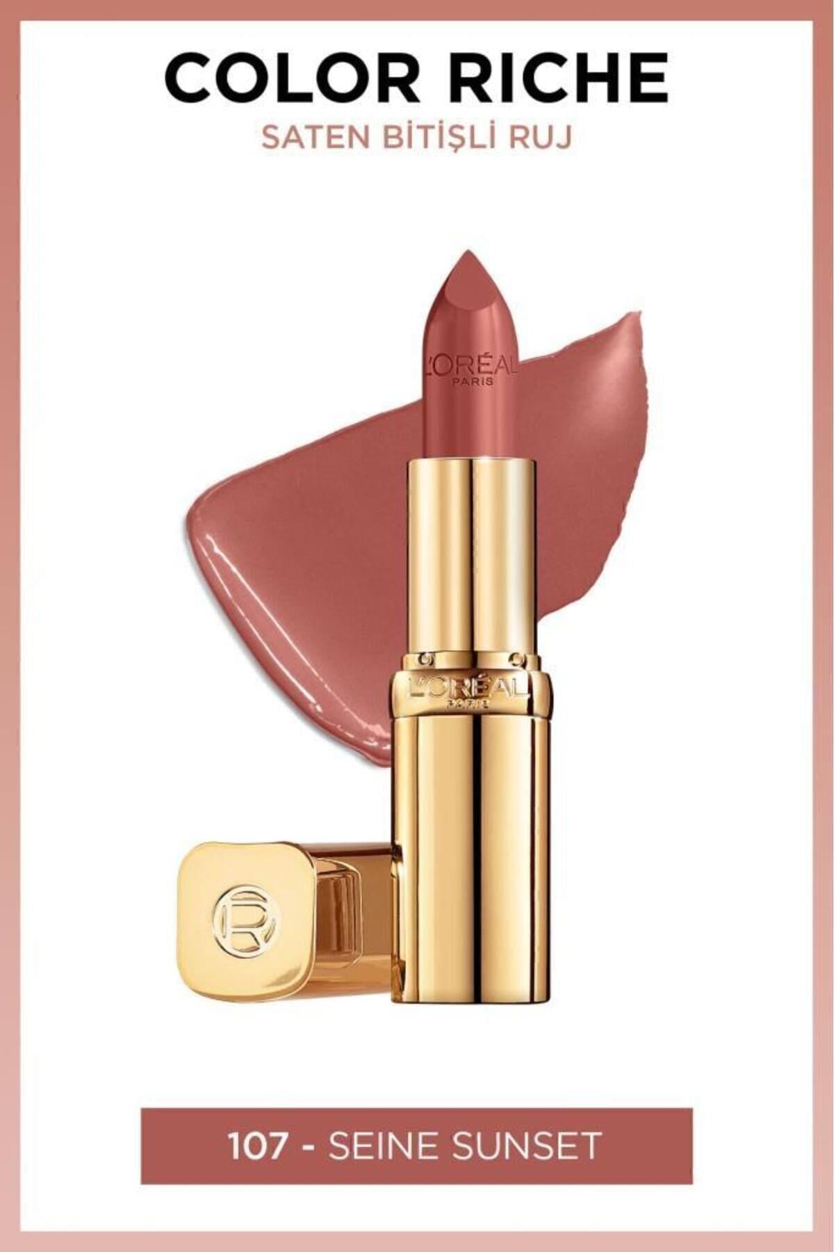 L'Oreal Paris Color Riche Saten Bitişli Ruj 107 Seine Sunset - Nude