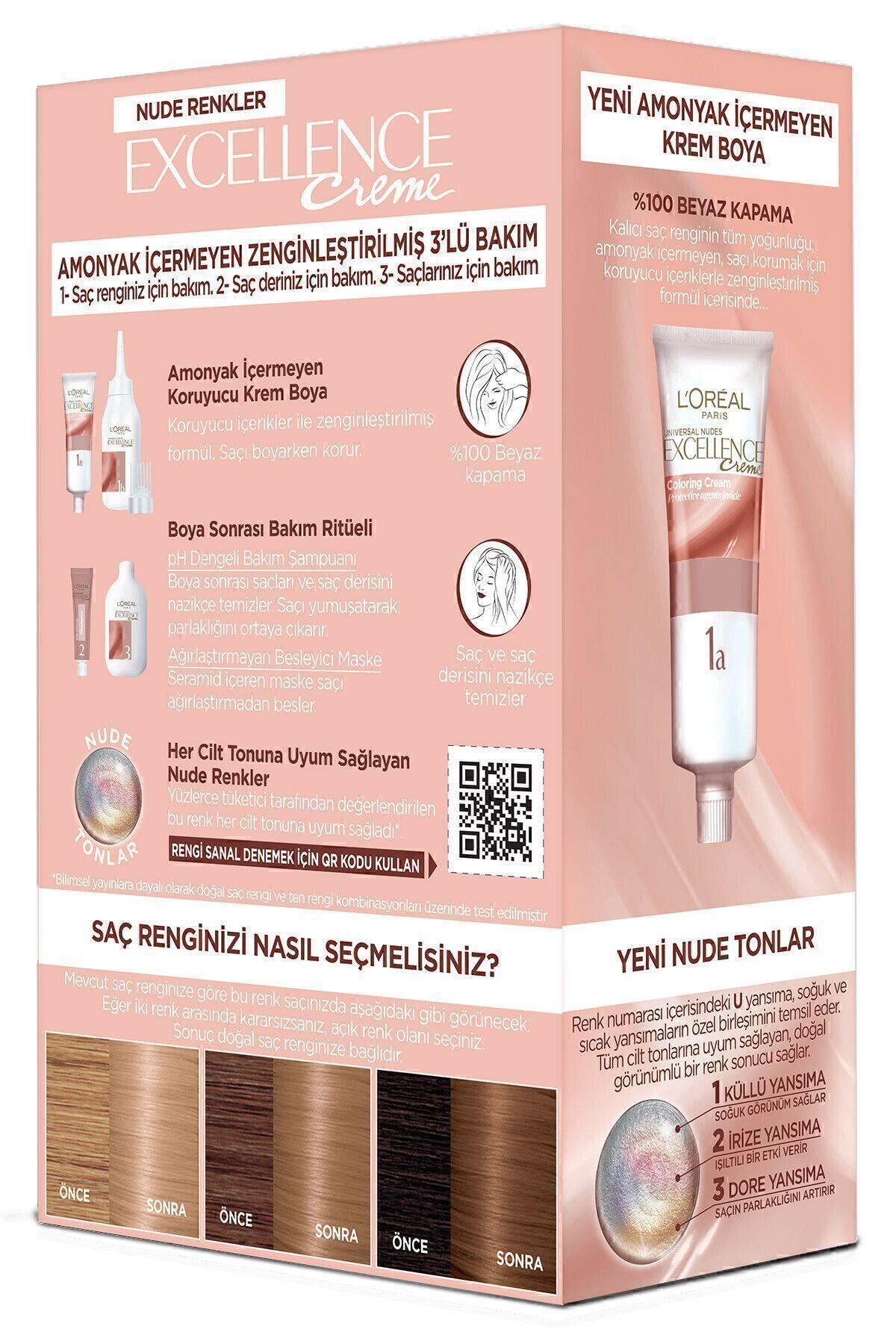 L'Oreal Paris Excellence Creme Nude Renkler Saç Boyası – 8u Nude Koyu Sarı