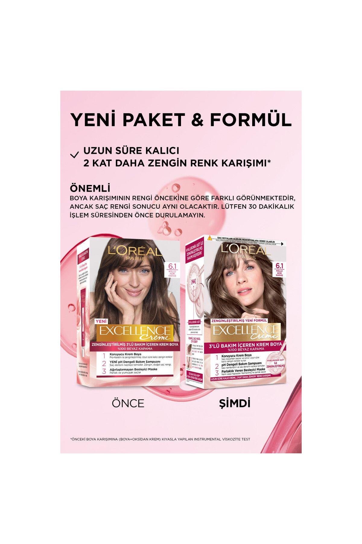 L'Oreal Paris Excellence Creme Saç Boyası - 6.1 Küllü Açık Kahve