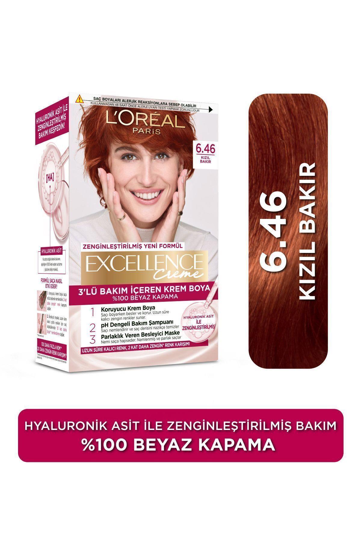 L'Oreal Paris Excellence Creme Saç Boyası – 6.46 Kızıl Bakır