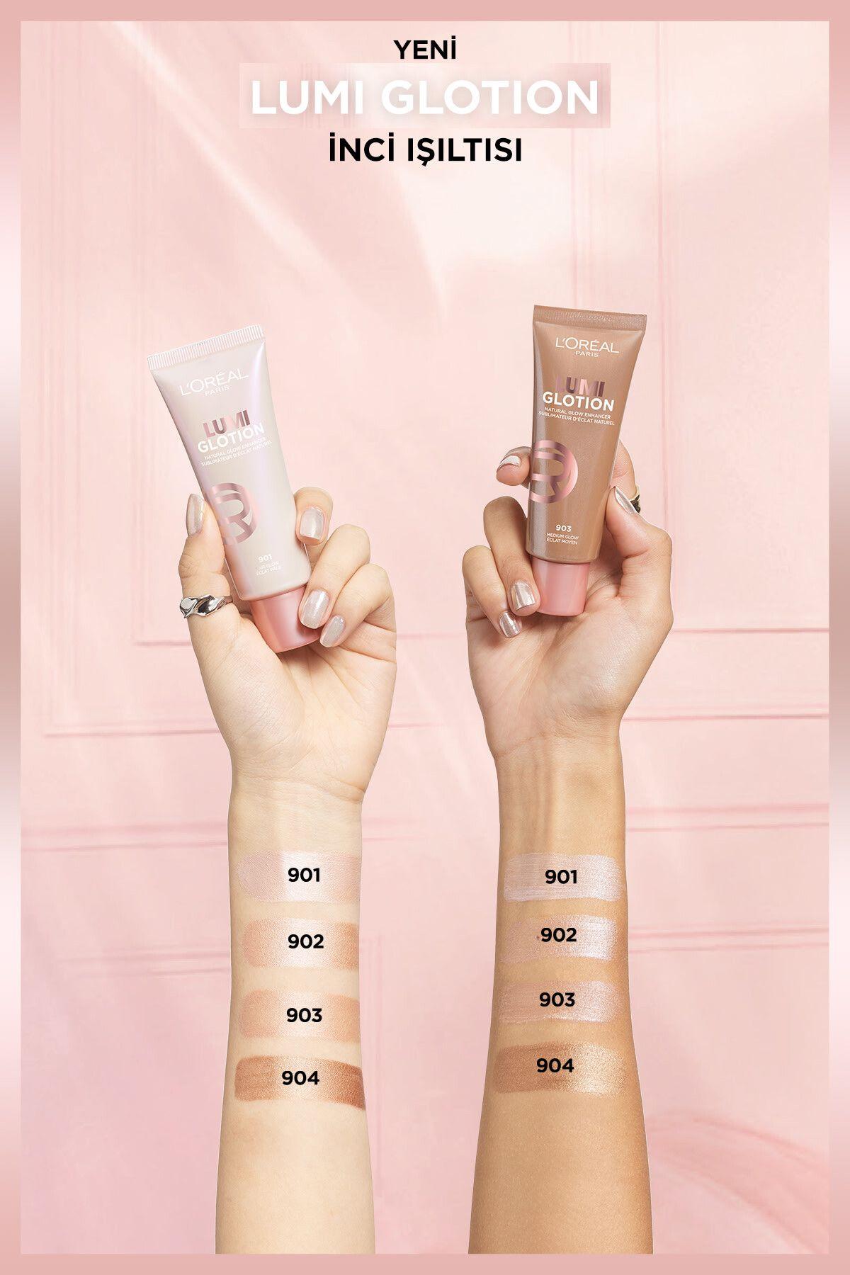 L'Oreal Paris Glotion All-in-one Doğal Işıltı 903 - Medium Glow 40 ml  Highlighter, Likit Aydınlatıcı