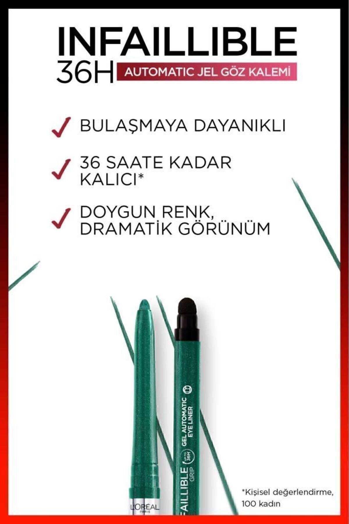 L'Oreal Paris Infaillable Automatic Jel Göz Kalemi - Zümrüt Yeşili