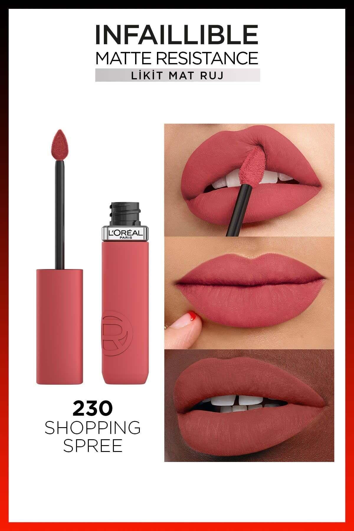 L'Oreal Paris Infaillible Matte Resistance Likit Mat Ruj - 230 Shopping Spree