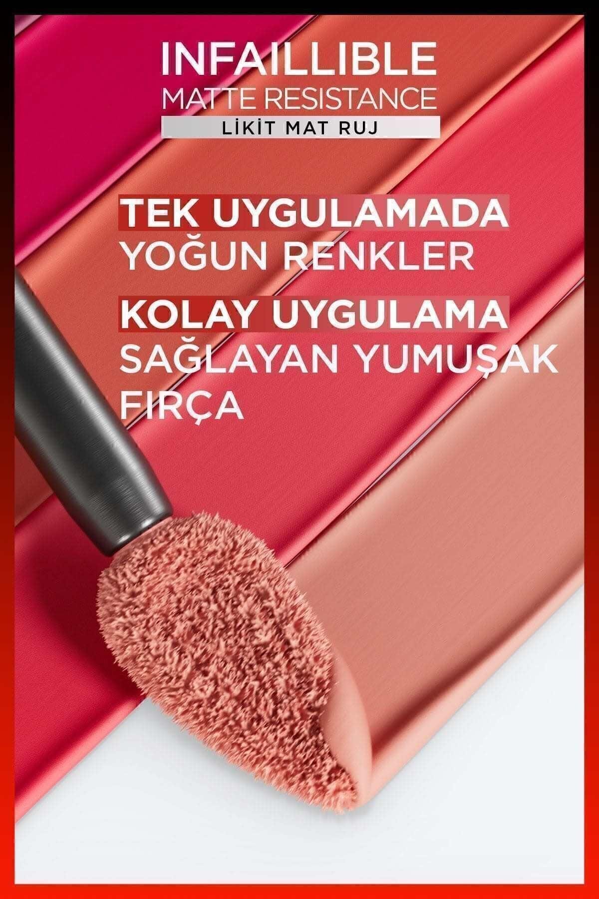L'Oreal Paris Infaillible Matte Resistance Likit Mat Ruj - 300 Sun Bathing