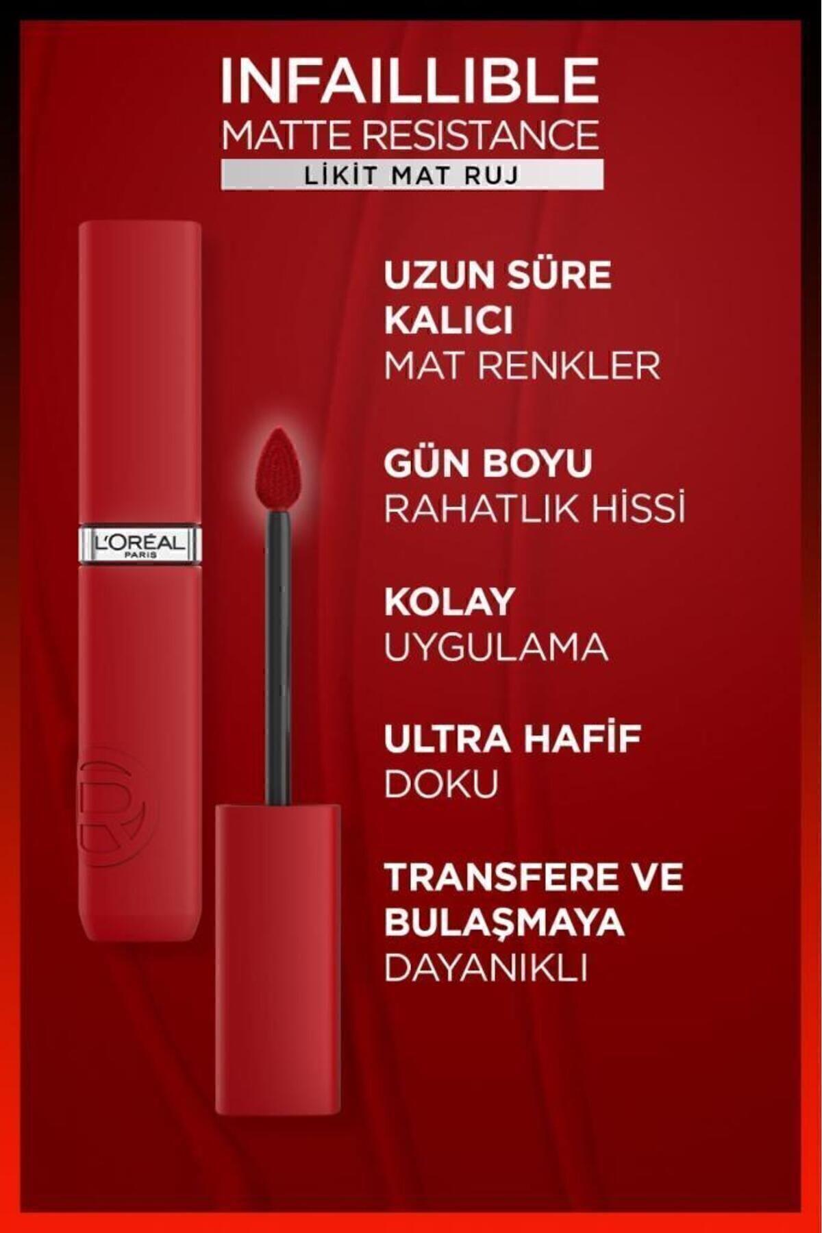 L'Oreal Paris Infaillible Matte Resistance Likit Mat Ruj - 400 Spill The Tea