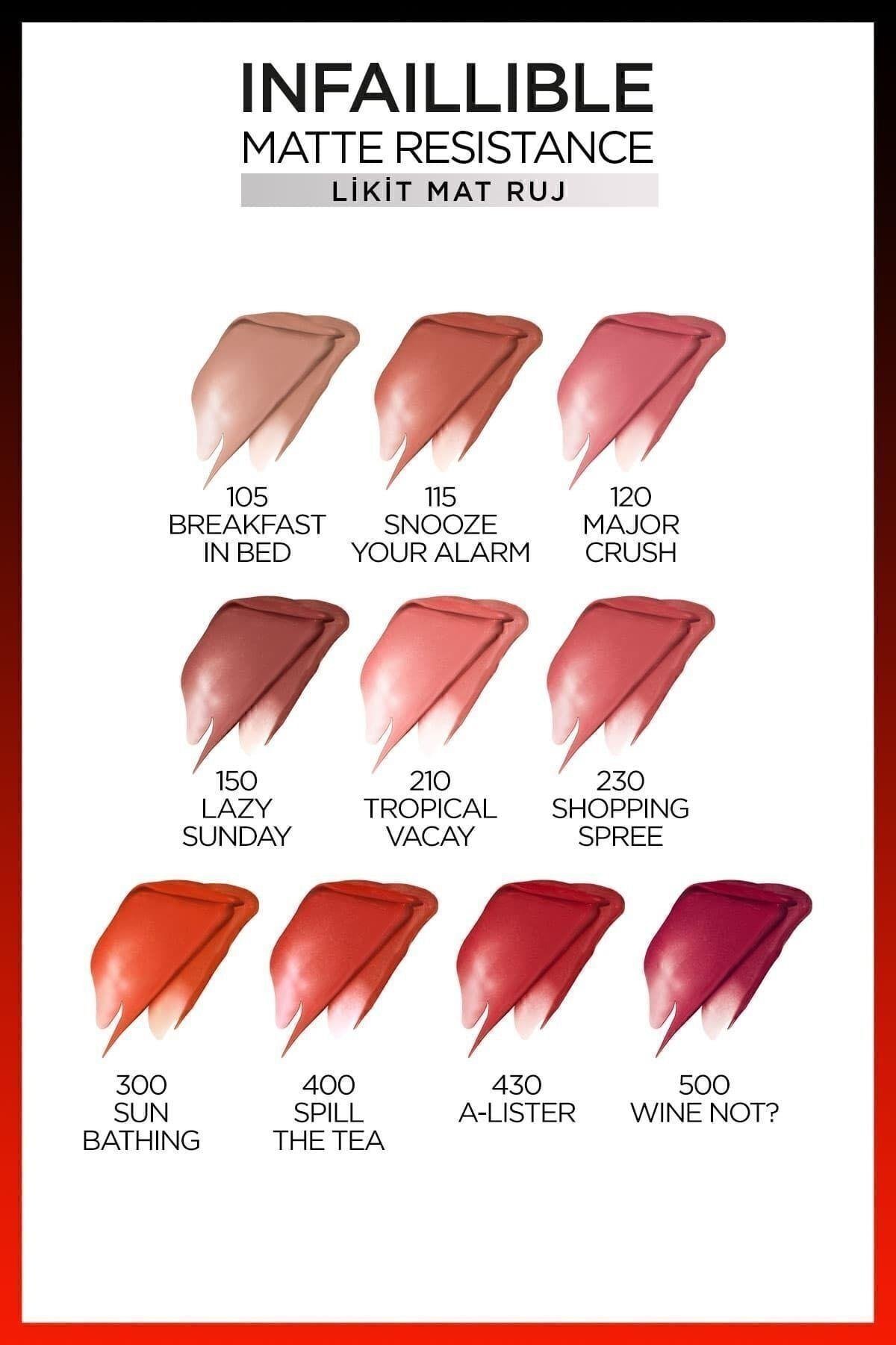 L'Oreal Paris Infaillible Matte Resistance Likit Mat Ruj - 300 Sun Bathing