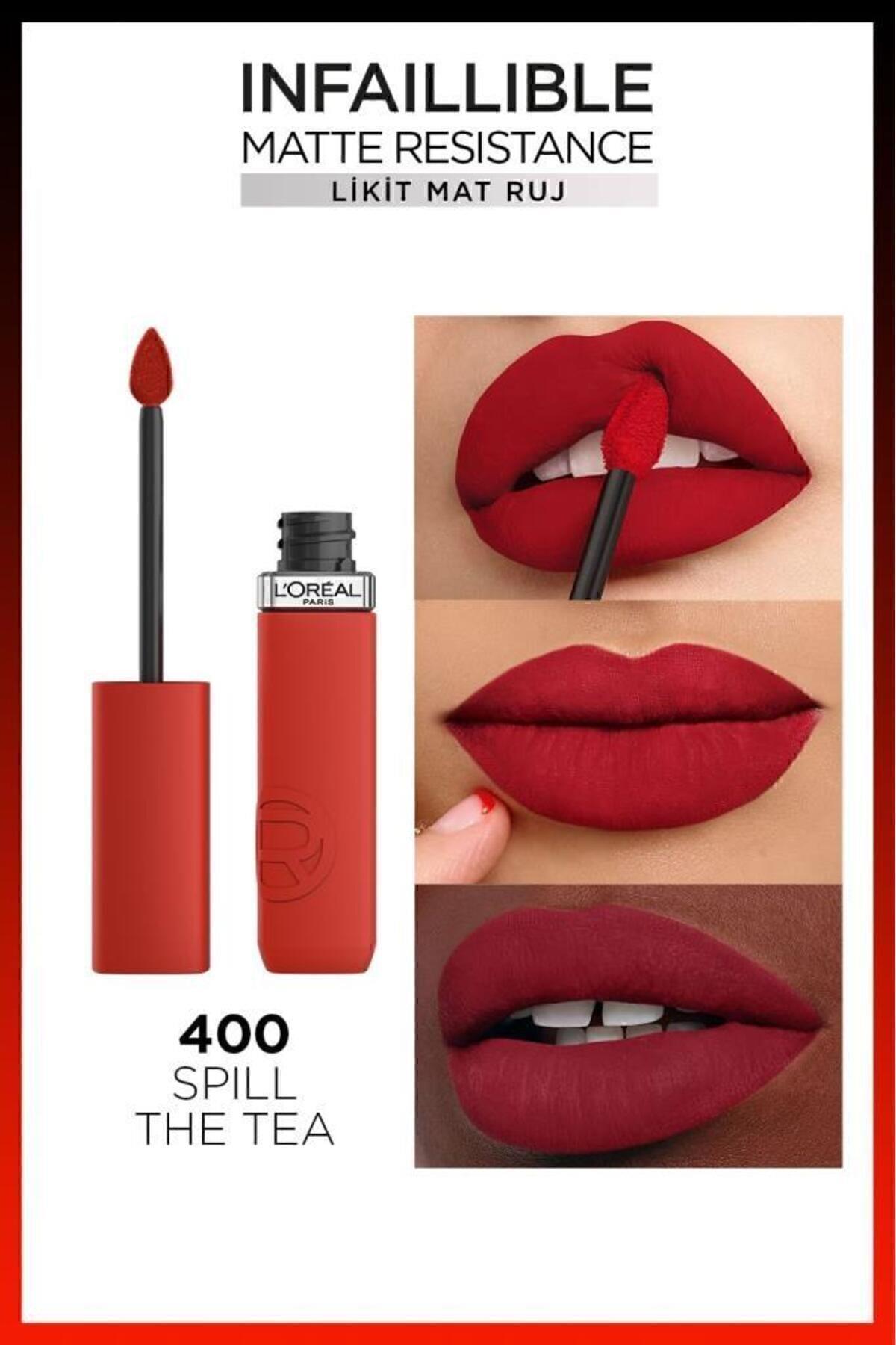 L'Oreal Paris Infaillible Matte Resistance Likit Mat Ruj - 400 Spill The Tea