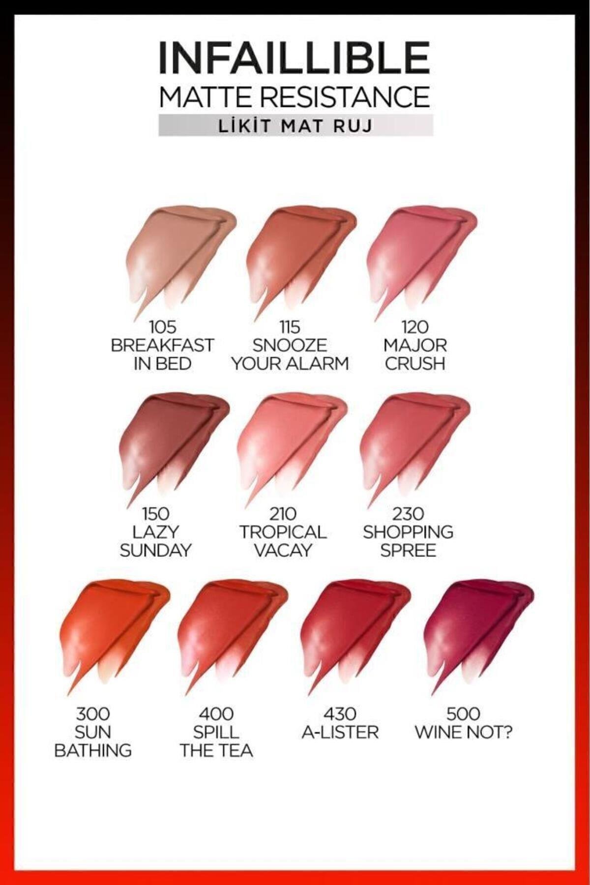 L'Oreal Paris Infaillible Matte Resistance Likit Mat Ruj - 210 Tropical Vacay