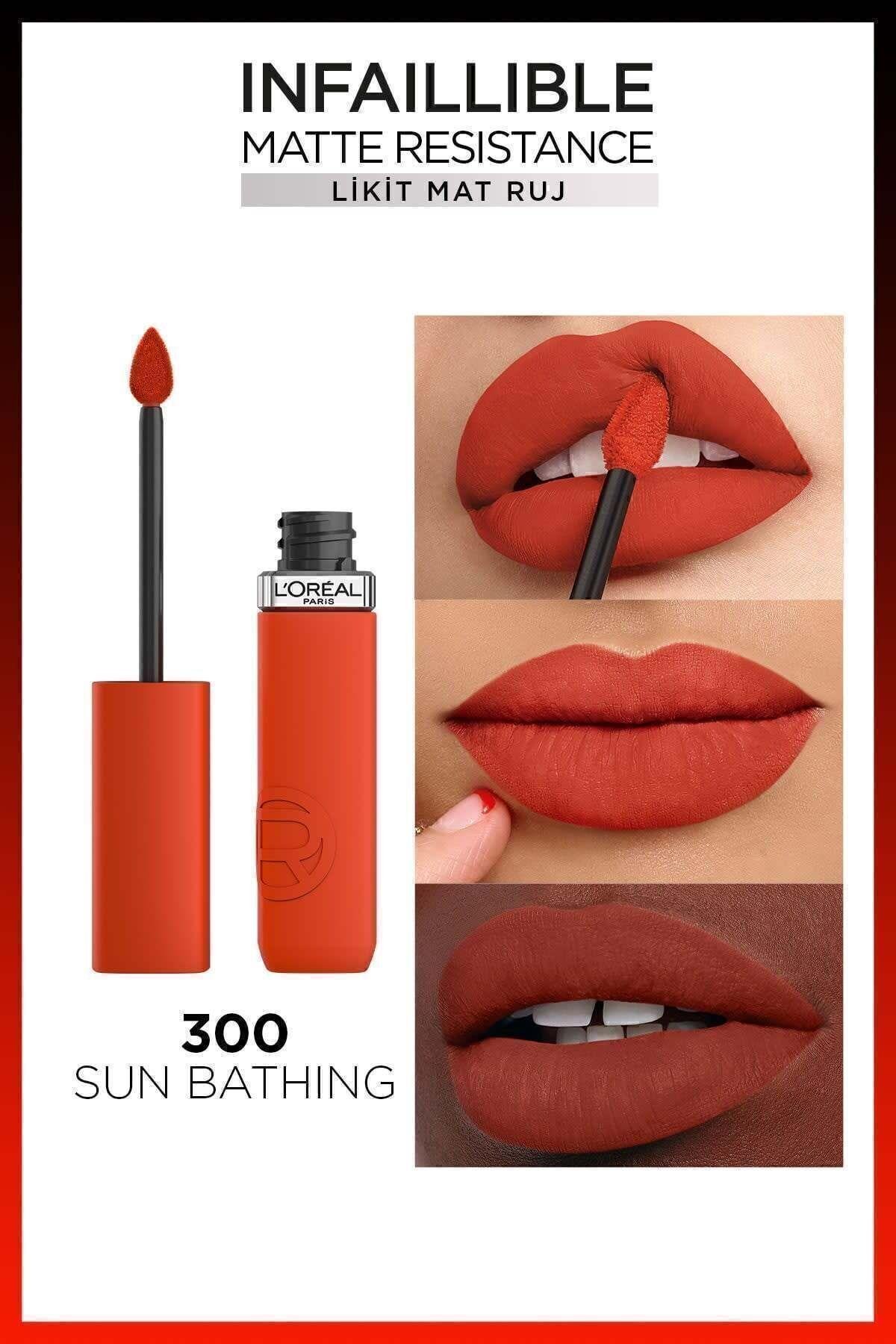 L'Oreal Paris Infaillible Matte Resistance Likit Mat Ruj - 300 Sun Bathing