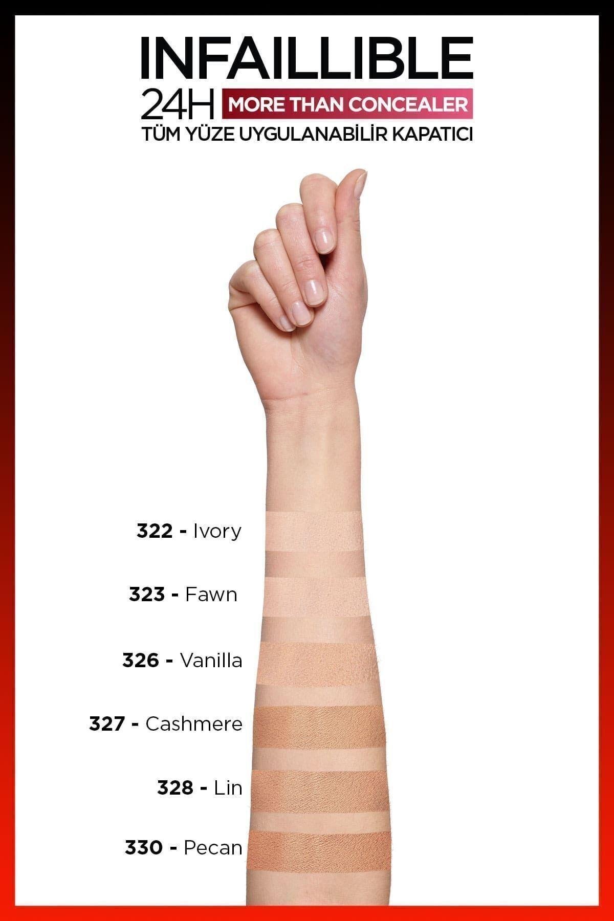 L'Oreal Paris Infaillible Tüm Yüze Uygulanabilir Kapatıcı 322 Ivory Concealer