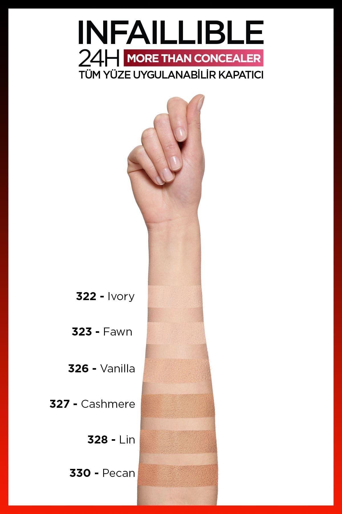 L'Oreal Paris Infaillible Tüm Yüze Uygulanabilir Kapatıcı 327 Cashmere Concealer