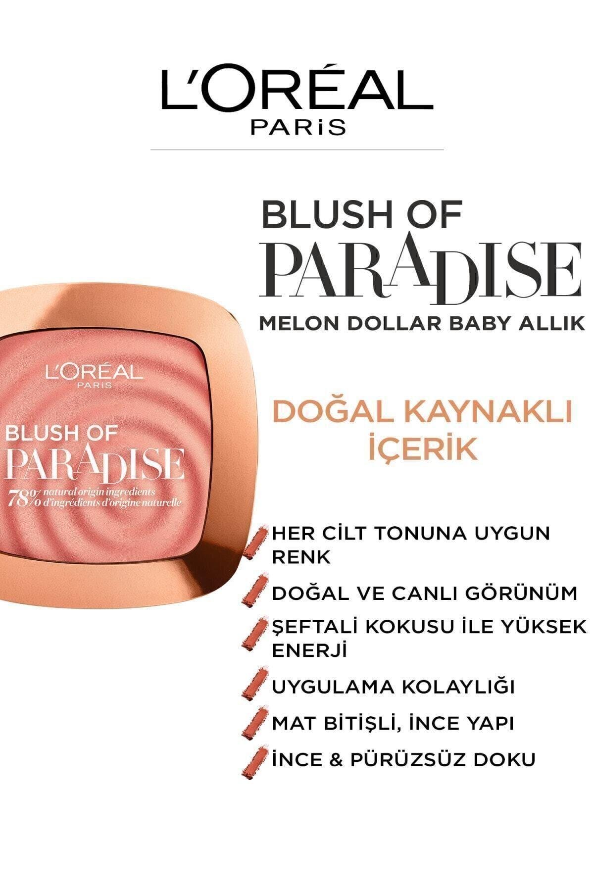 L'Oreal Paris Kadın Pembe Allık - Wake Up and Glow Blush 03 Melon Dollar Baby 3600523707157