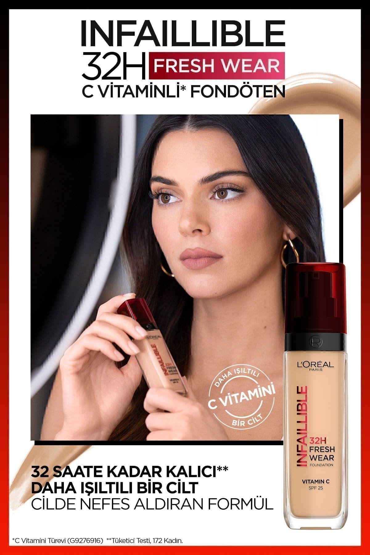 L'Oreal Paris L'oréal L'oréal Paris Infaillible 32h Fresh Wear C Vitaminli Fondöten - 145 Rose Beige