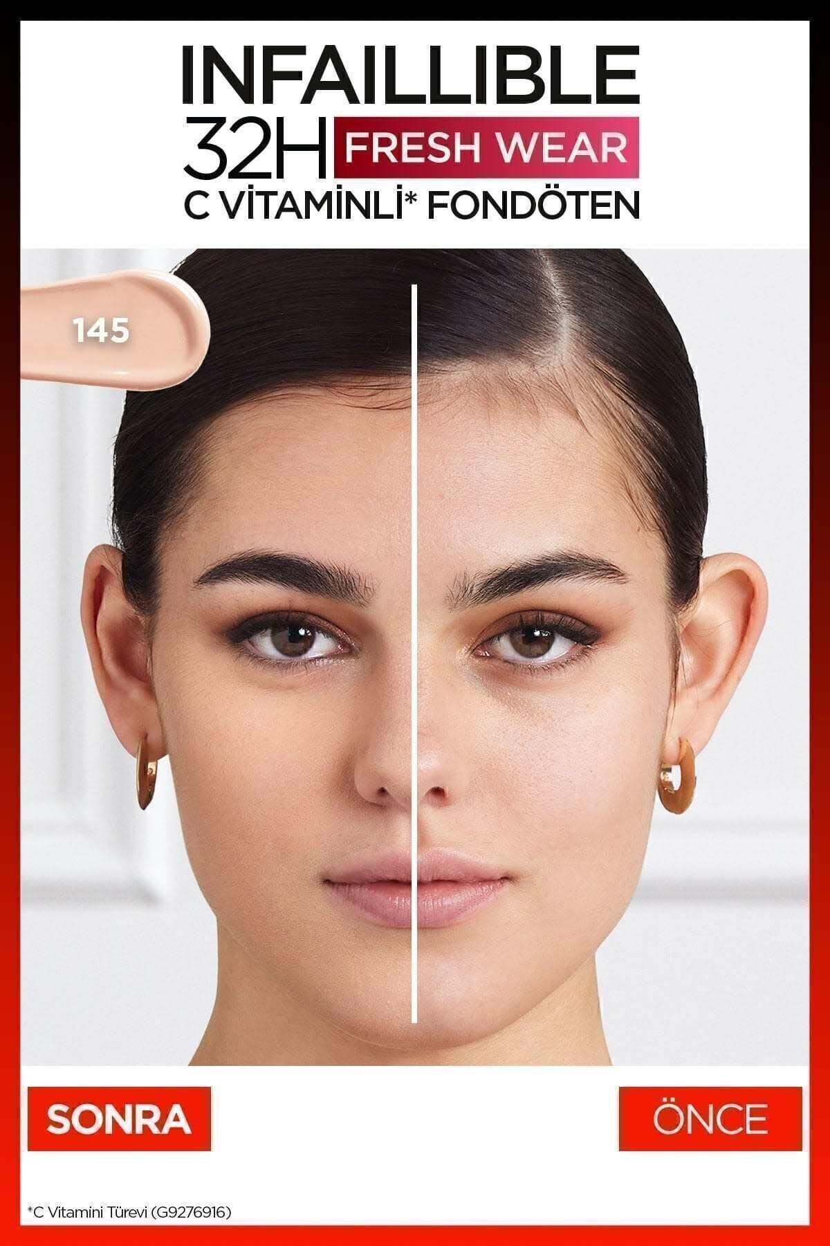 L'Oreal Paris L'oréal L'oréal Paris Infaillible 32h Fresh Wear C Vitaminli Fondöten - 145 Rose Beige