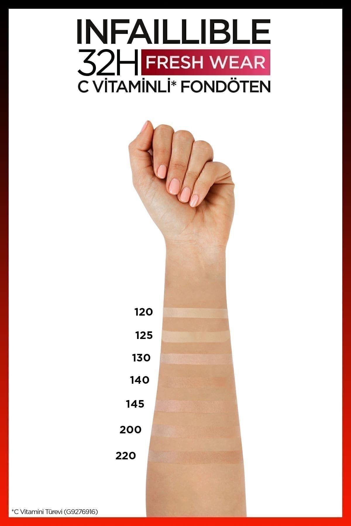 L'Oreal Paris L'Oréal Paris Infaillible 32H Fresh Wear C Vitaminli Fondöten - 130 True Beige Kapatıcı