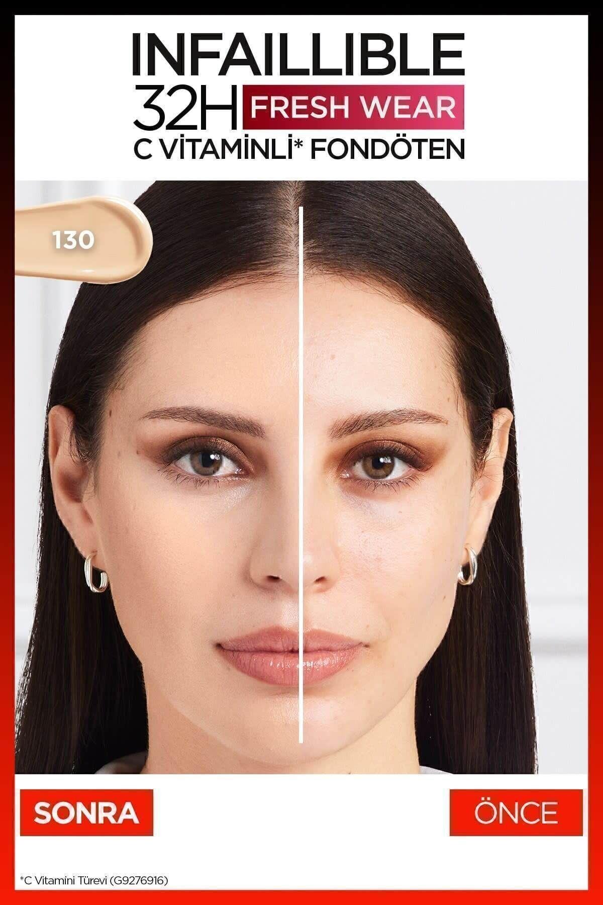 L'Oreal Paris L'Oréal Paris Infaillible 32H Fresh Wear C Vitaminli Fondöten - 130 True Beige Kapatıcı