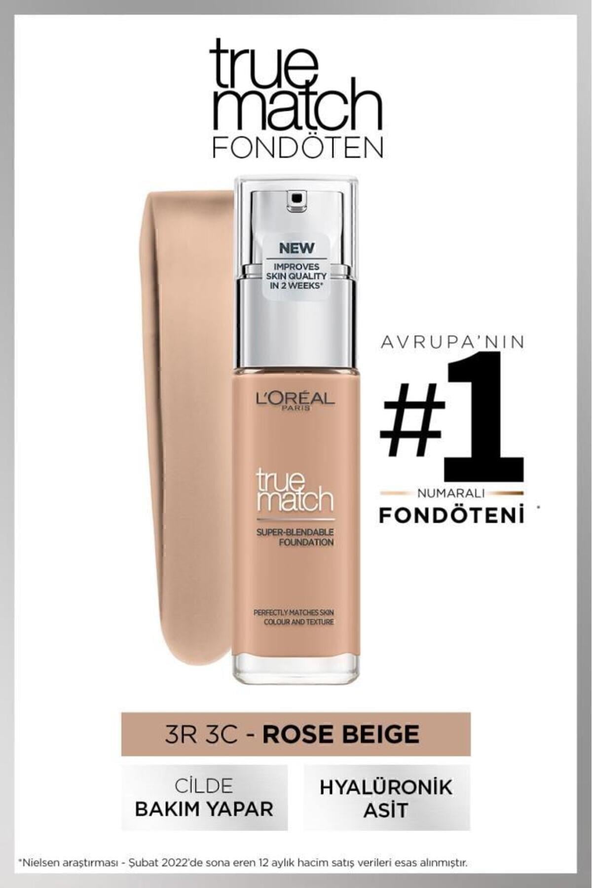 L'Oreal Paris L'oréal Paris True Match Bakım Yapan Fondöten 3r Rose Beıge
