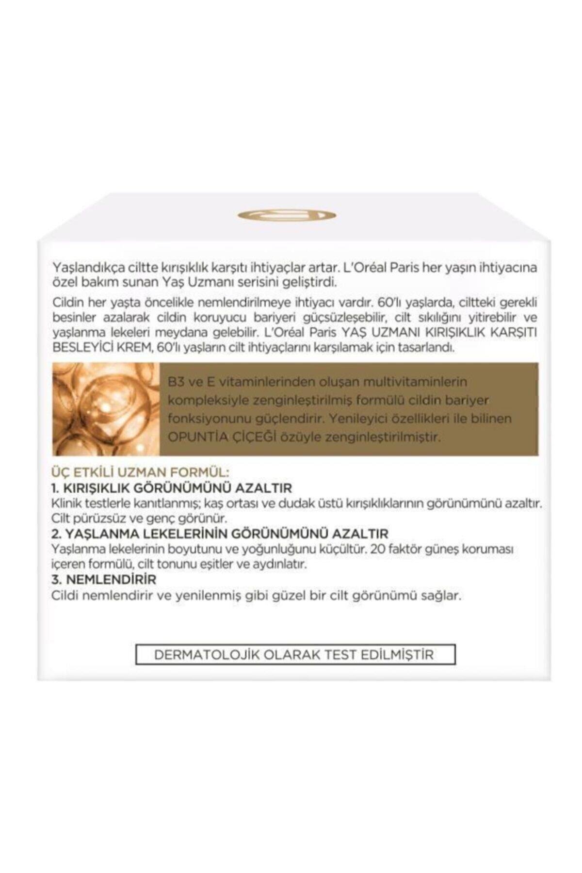 L'Oreal Paris L'oréal Paris Yaş Uzmanı 60+ Kırışıklık Karşıtı Besleyici Krem
