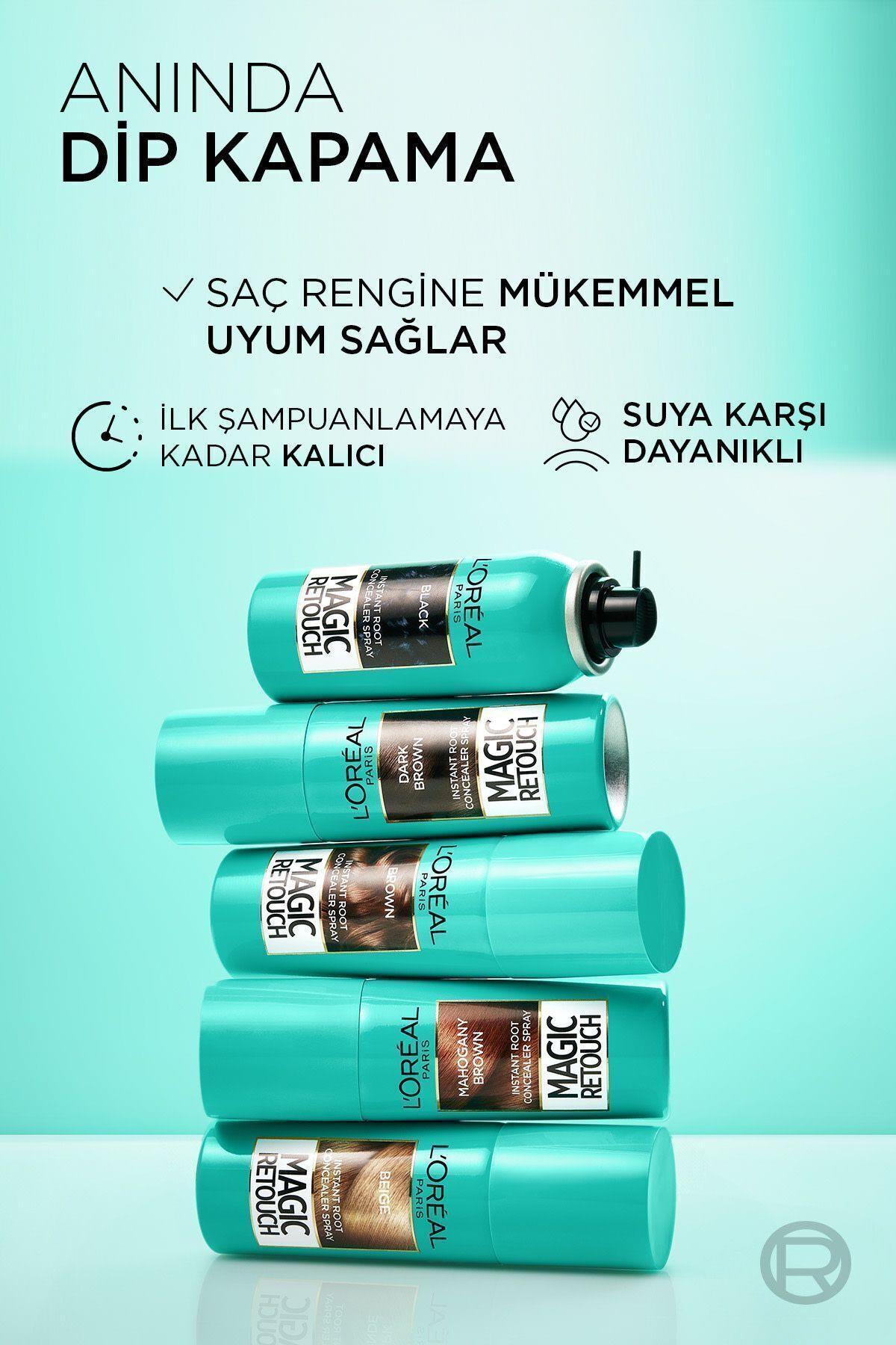 L'Oreal Paris Magic Retouch Beyaz Saçlar İçin Kapatıcı Kumral Saç Spreyi 75 Ml