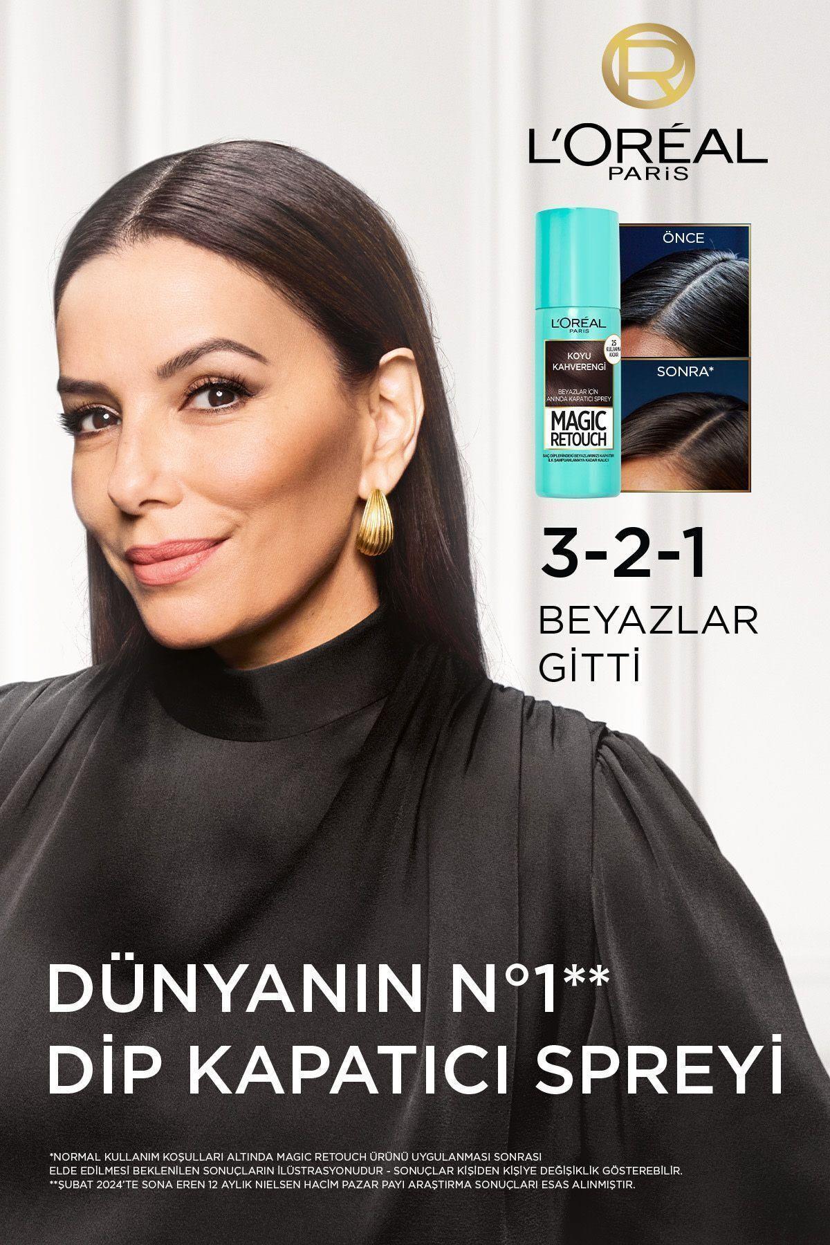 L'Oreal Paris Magic Retouch Beyaz Saçlar İçin Kapatıcı Siyah Saç Spreyi 75 Ml
