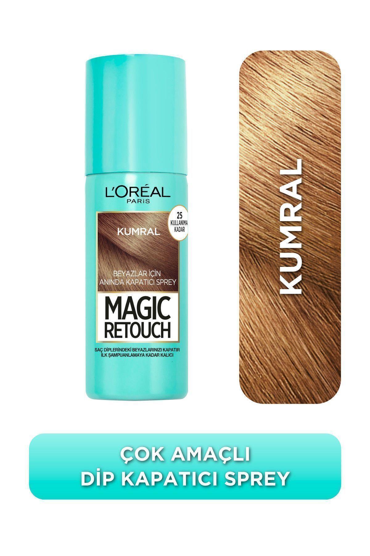 L'Oreal Paris Magic Retouch Beyaz Saçlar İçin Kapatıcı Kumral Saç Spreyi 75 Ml