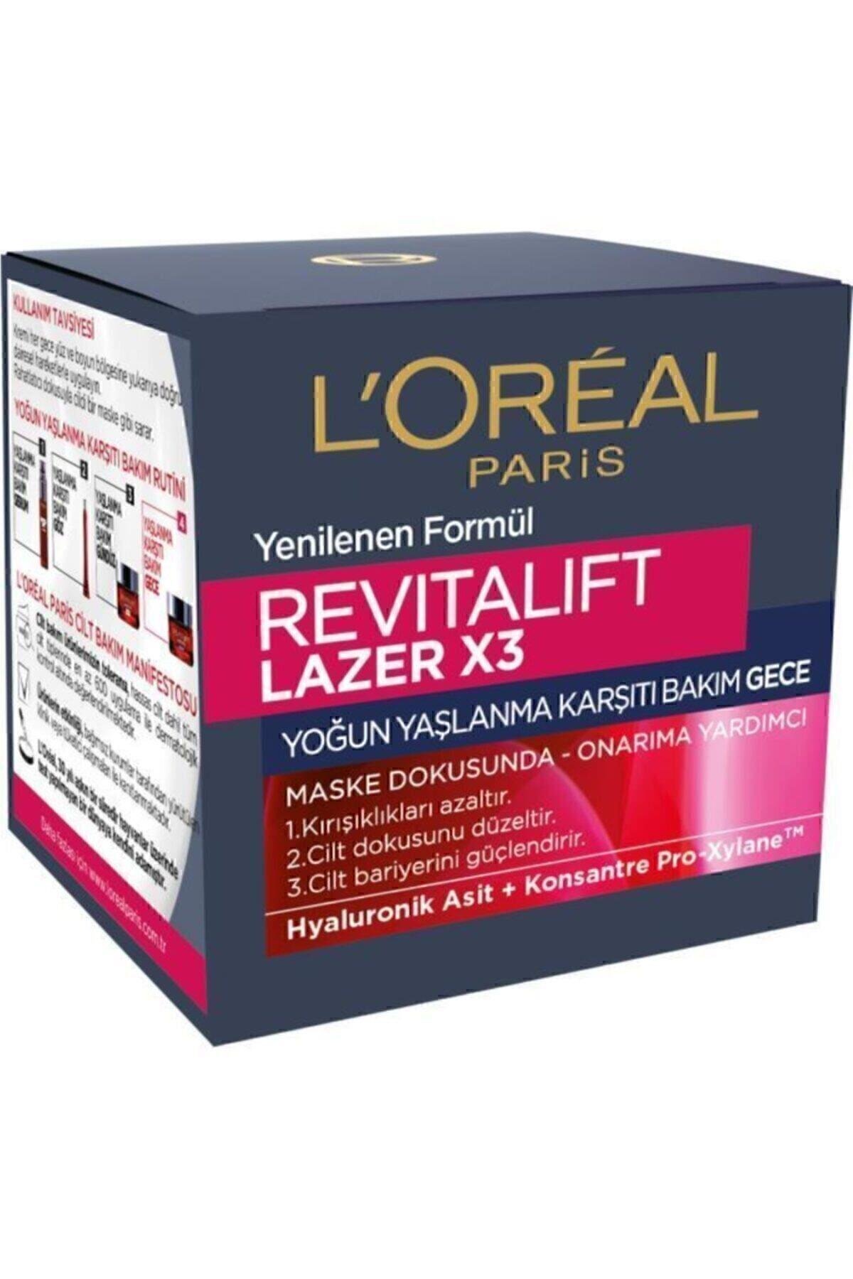 L'Oreal Paris Paris Revitalift Lazer X3 Yaşlanma Karşıtı Gece Kremi 50 Ml