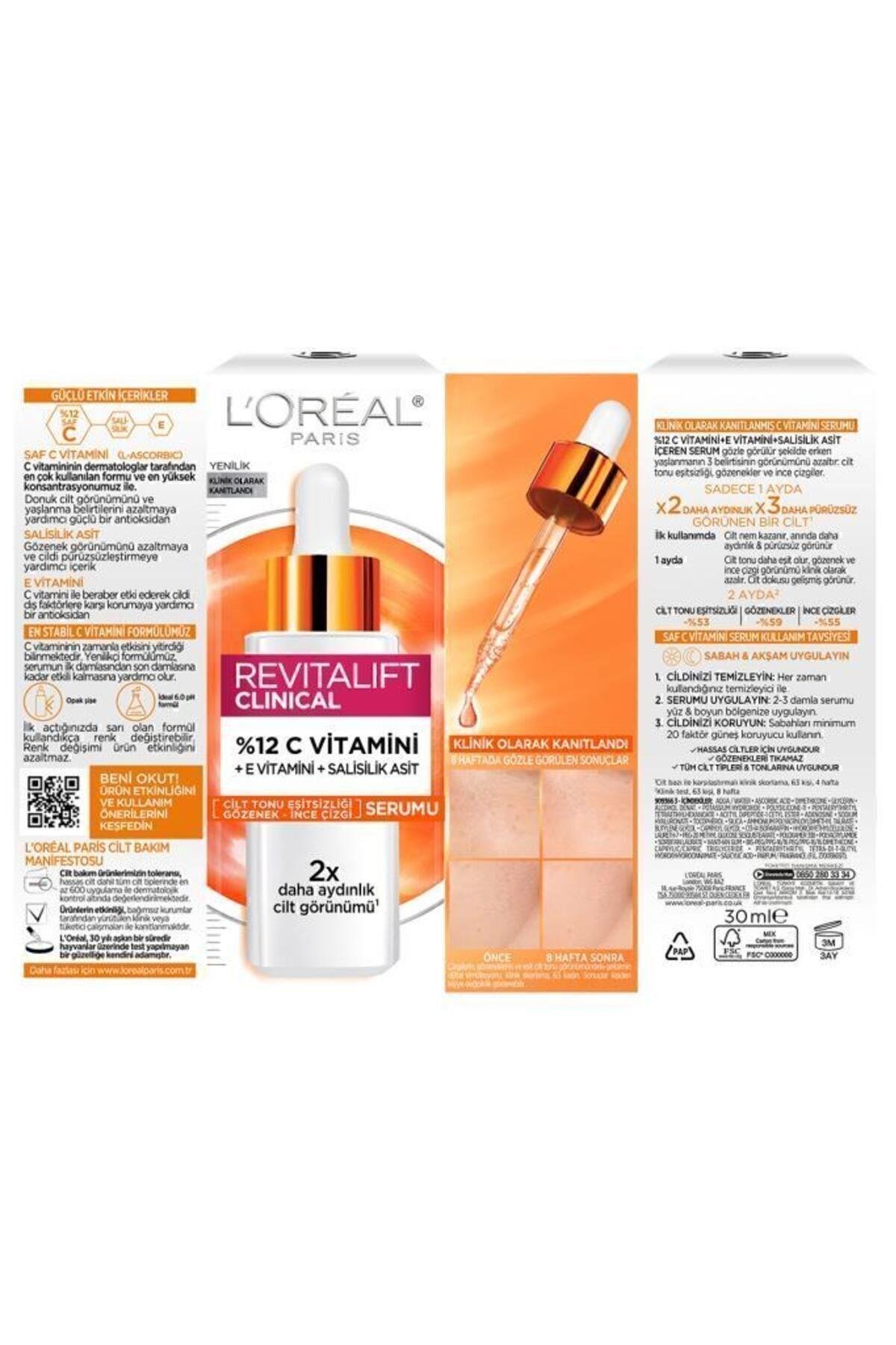L'Oreal Paris Revitalift Clinical %12 Saf C Vitamini Aydınlatıcı Serum 30ml