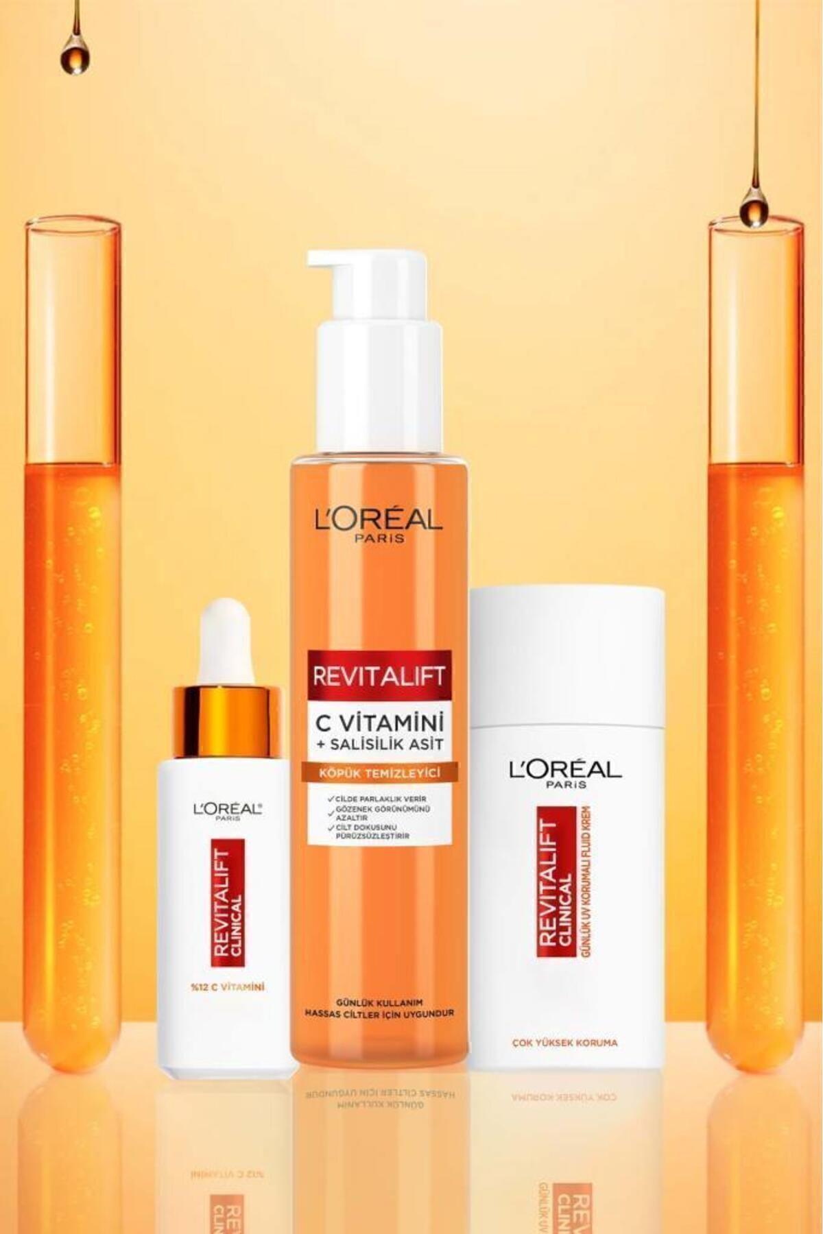 L'Oreal Paris Revitalift Clinical [C vitamini + Salisilik Asit], Aydınlatıcı ve Gözenek Karşıtı Köpük Temizleyici