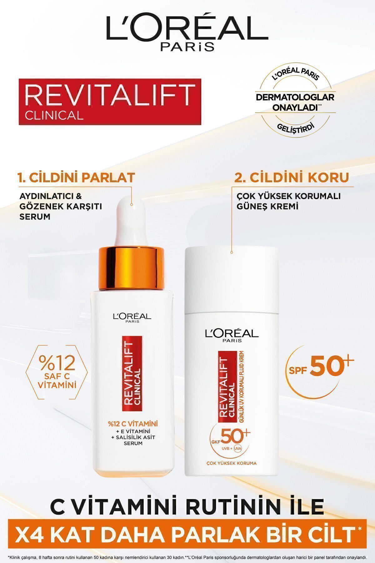 L'Oreal Paris Revitalift Clinical Spf 50+ Günlük Yüksek Uv Korumalı Yüz Güneş Kremi 50ml