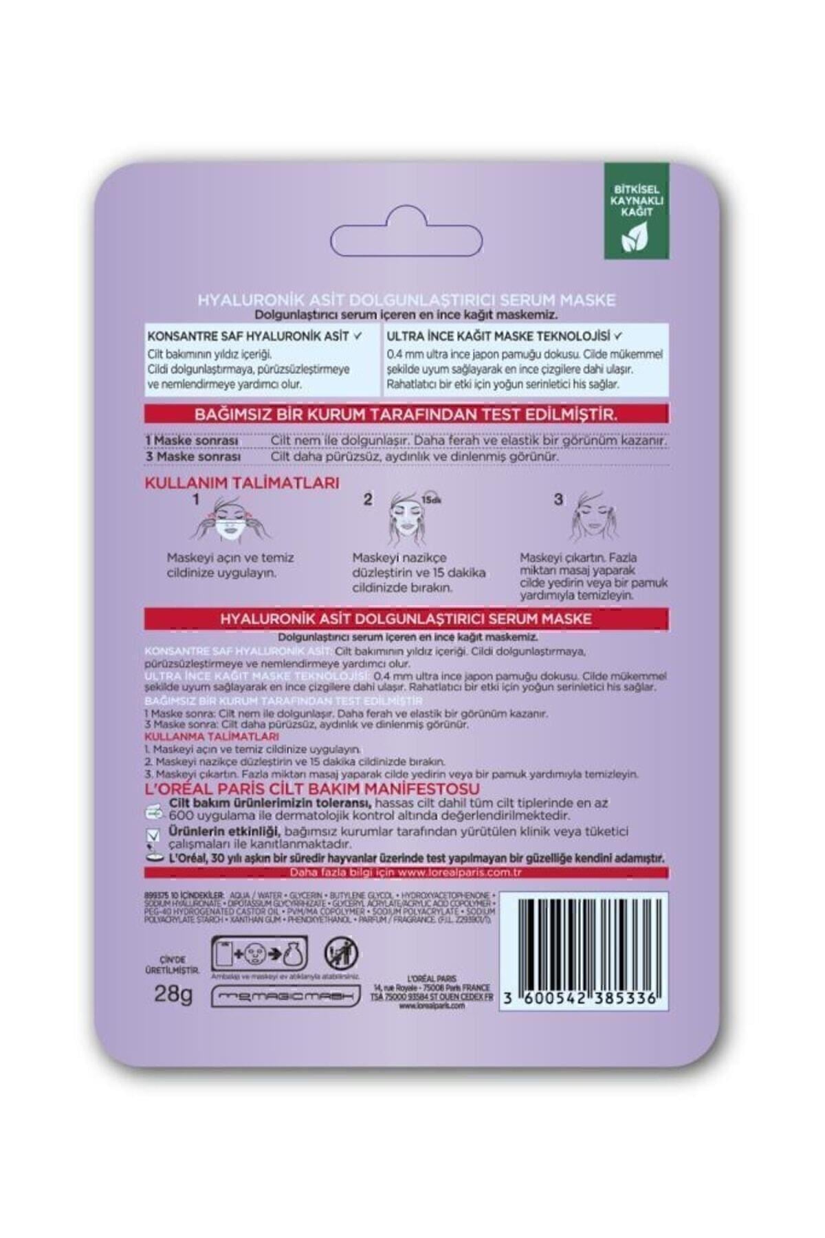 L'Oreal Paris Revitalift Filler Dolgunlaştırıcı Serum Maske