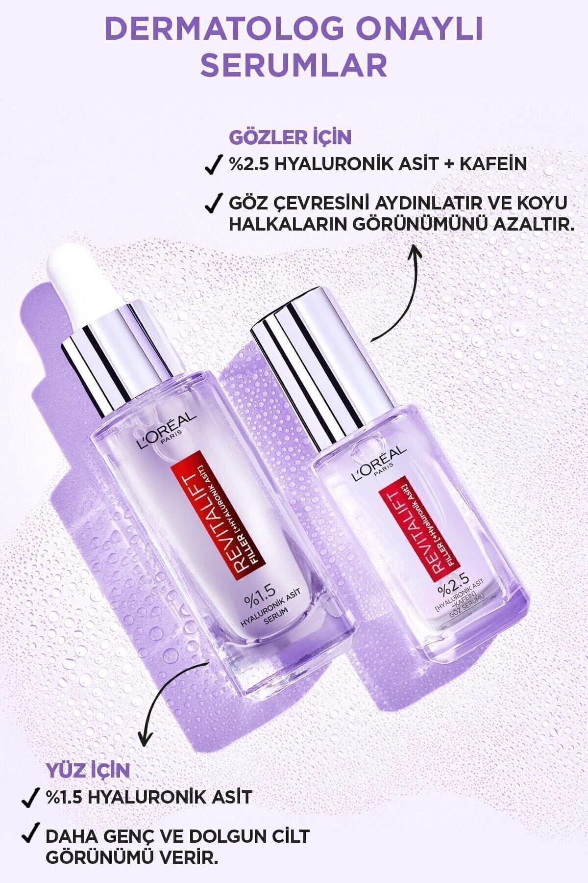 L'Oreal Paris Revitalift Filler Göz Çevresini Aydınlatıcı, Koyu Halka Görünümünü Azaltan Göz Serumu 20ml