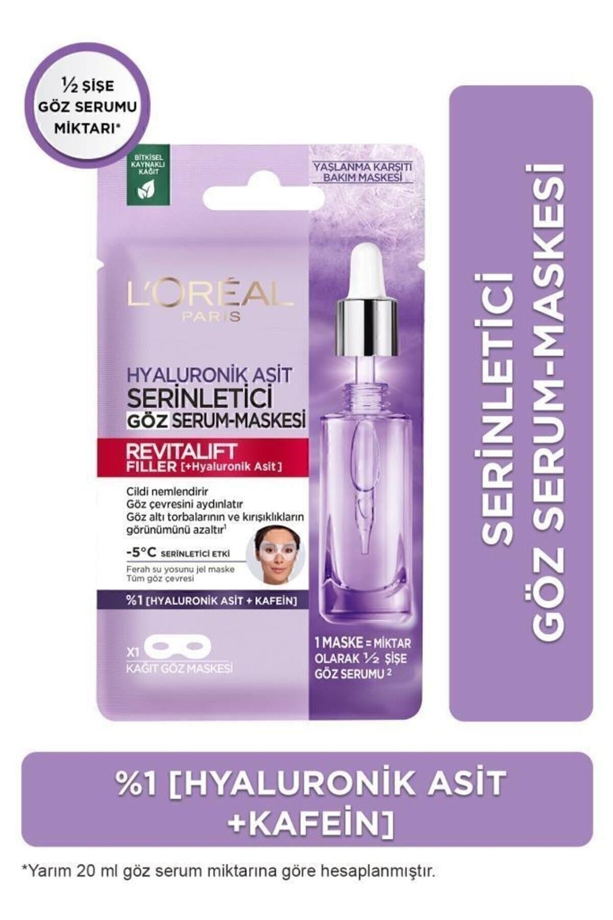 L'Oreal Paris Revitalift Filler Serinletici Göz Serum Maskesi