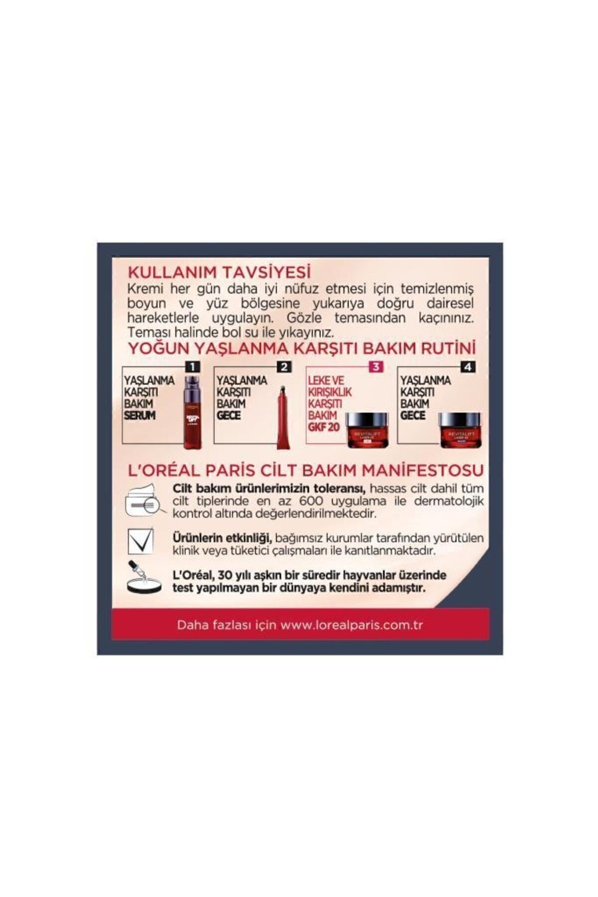 L'Oreal Paris Revitalift Lazer X3 Leke ve Kırışıklık Karşıtı Bakım GKF25 SPF25