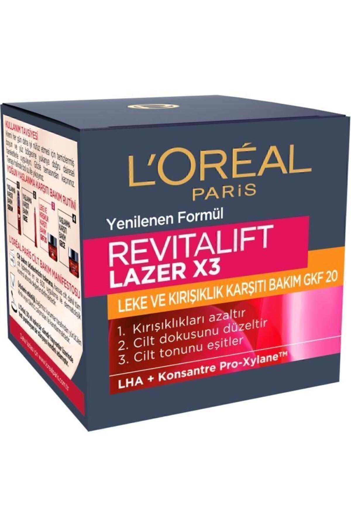 L'Oreal Paris Revitalift Lazer X3 Leke ve Kırışıklık Karşıtı Bakım GKF25 SPF25