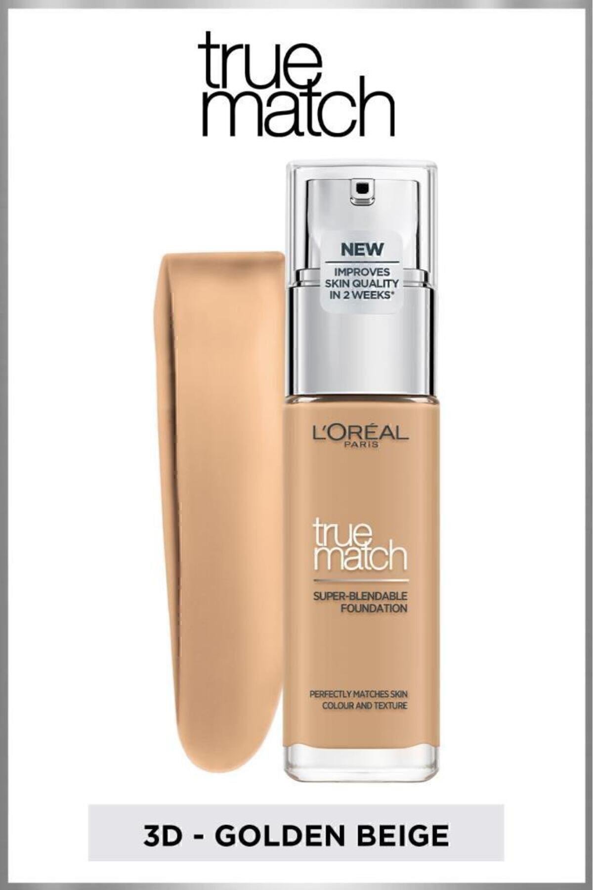 L'Oreal Paris True Match Bakım Yapan Fondöten - 3w Sıcak Alt Ton