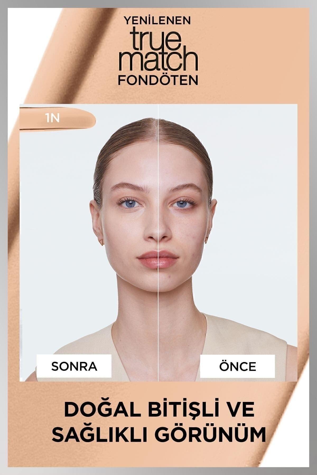 L'Oreal Paris True Match Bakım Yapan Fondöten - 1N Nötr Alt Ton Kapatıcı