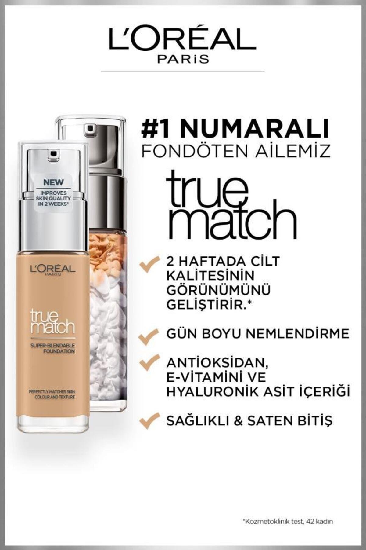 L'Oreal Paris True Match Bakım Yapan Fondöten - 3w Sıcak Alt Ton