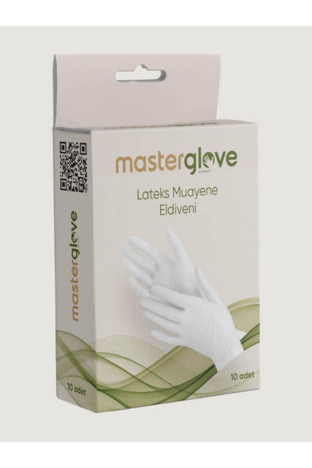 Master Glove Pudralı Lateks Muayene Eldiveni Beyaz 10’lu