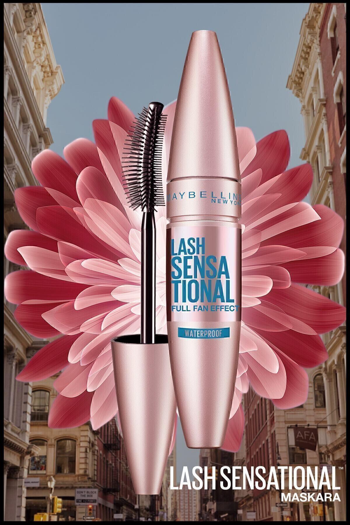 Maybelline New York Lash Sensational Yelpaze Etkili Suya Dayanıklı Siyah Waterproof Maskara