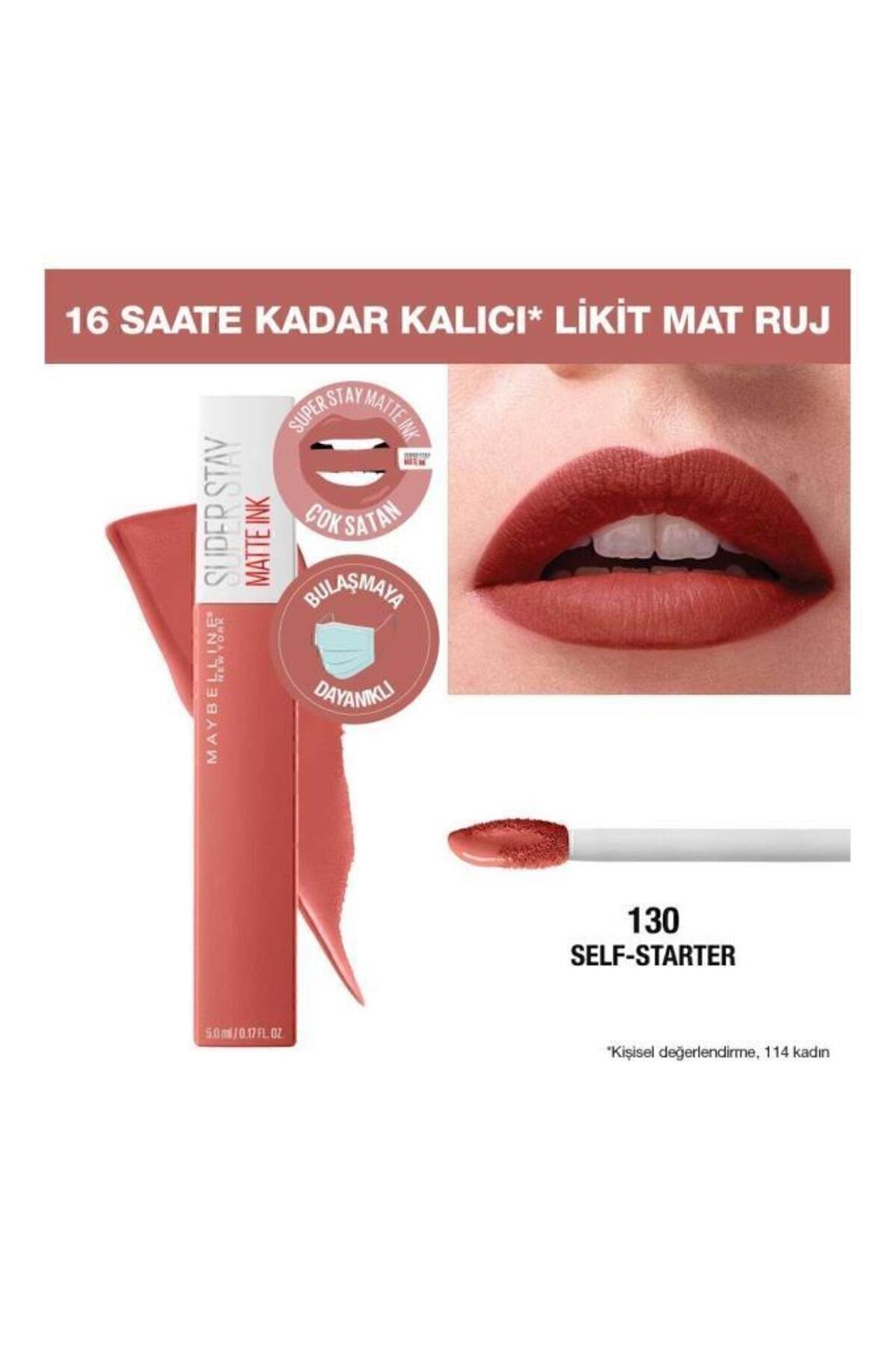 Maybelline New York Super Stay Matte Ink City Edition Likit Mat Ruj - 130 Self-starter