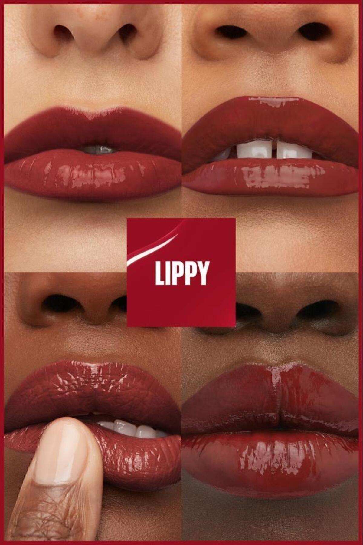 Maybelline New York Super Stay Vinyl Ink Uzun Süre Kalıcı Kırmızı Tonlu Likit Parlak Ruj 10 Lippy