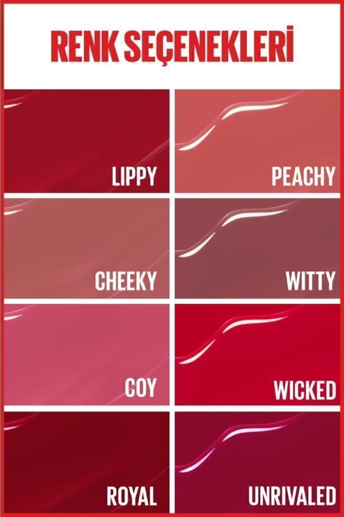 Maybelline New York Super Stay Vinyl Ink Uzun Süre Kalıcı Şeftali Tonlu Likit Parlak Ruj 15 Peachy