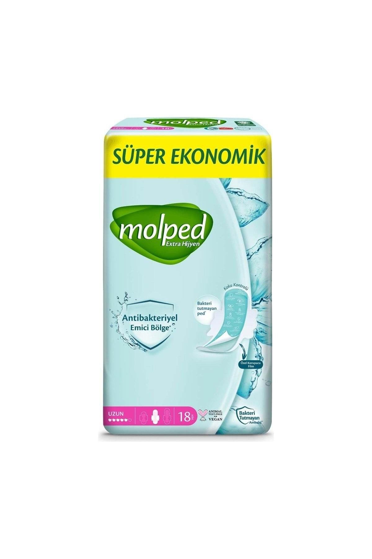 Molped Hijyenik Ped Antibakteriyel Uzun 18'li