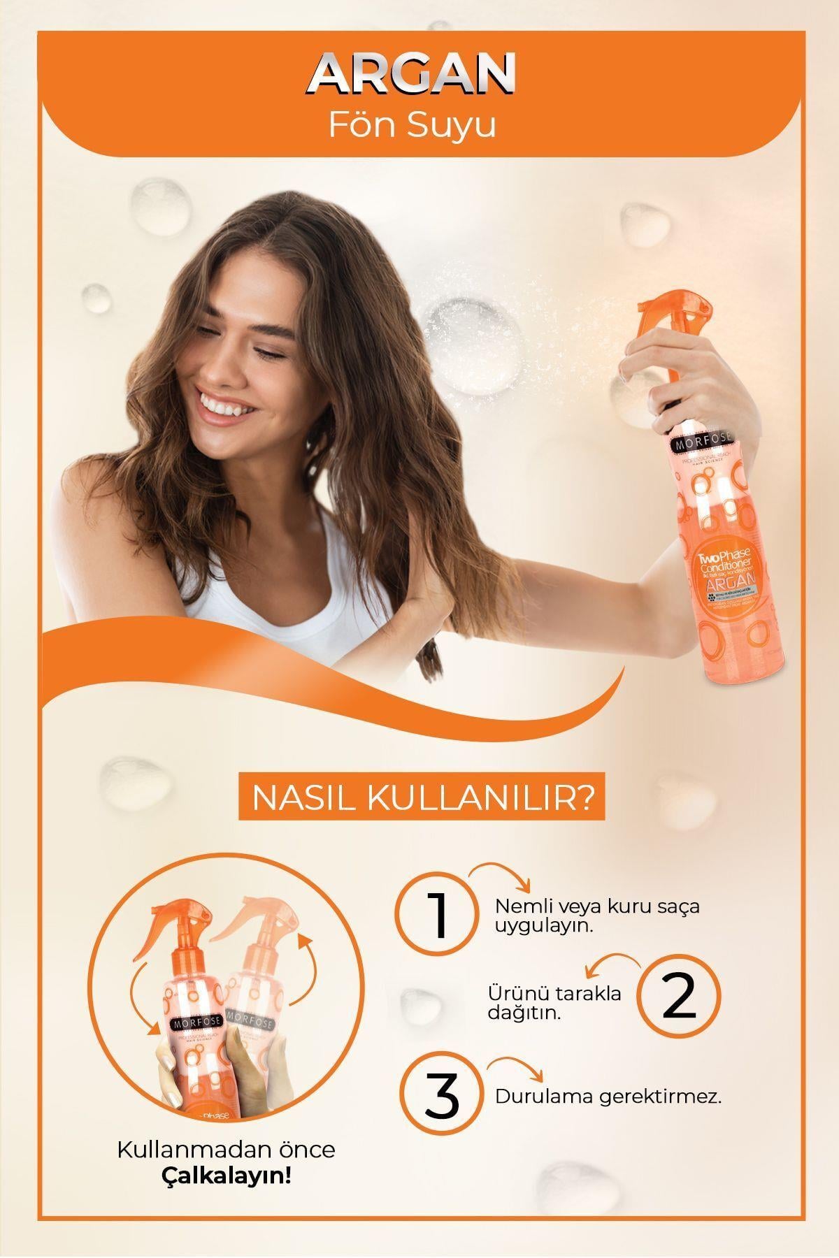 Morfose Çift Fazlı Argan Turuncu Fön Suyu 400 Ml