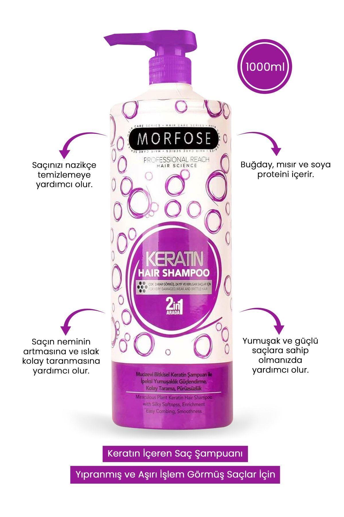 Morfose Keratin Saç Bakım Şampuanı 1000 ml - Besleyici, Koruyucu Etki
