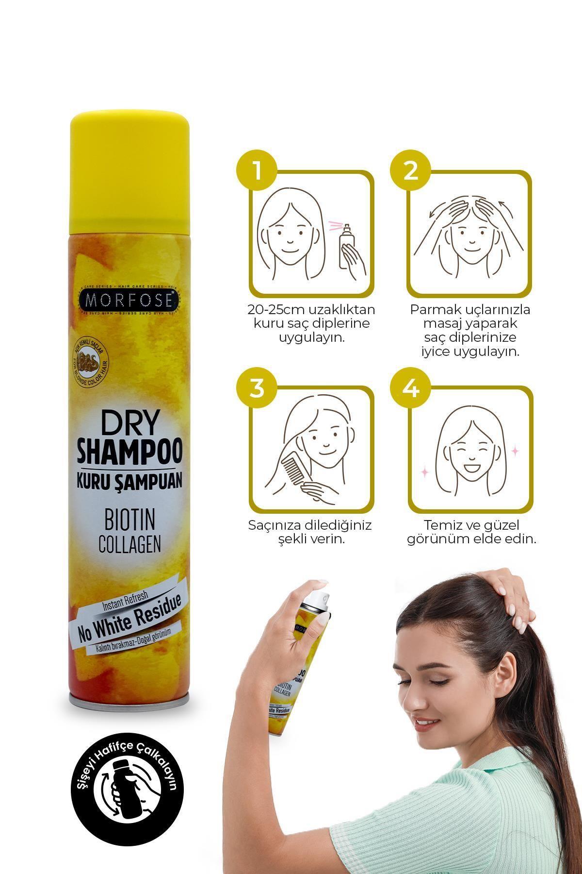 Morfose Kuru Şampuan Açık Renkli Saçlar Için Biotin+collagen Içerikli Kalıntı Bırakmaz