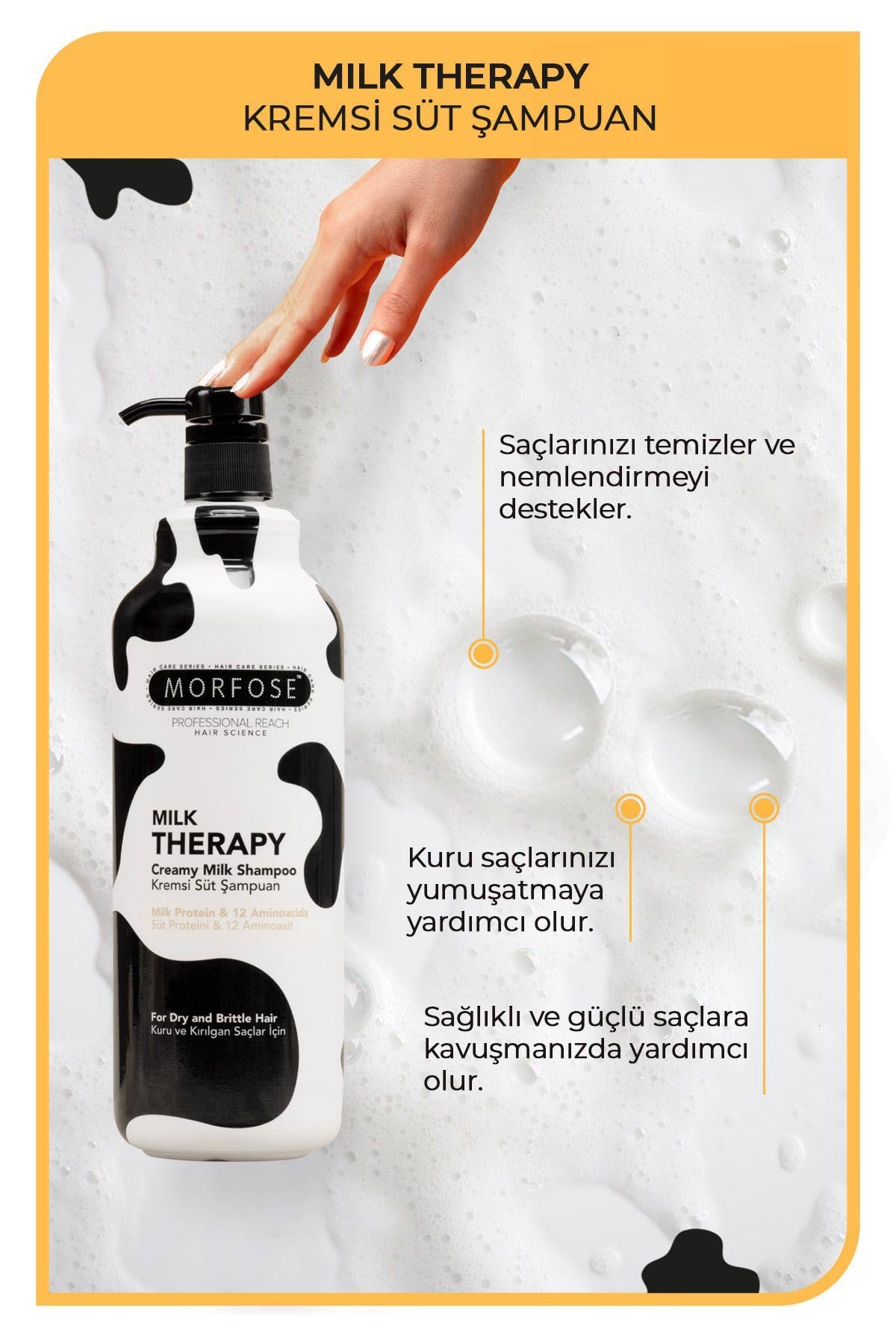 Morfose Milk Therapy Şampuan 1000 ml - Süt Proteinli, Onarıcı, Besleyici Etki