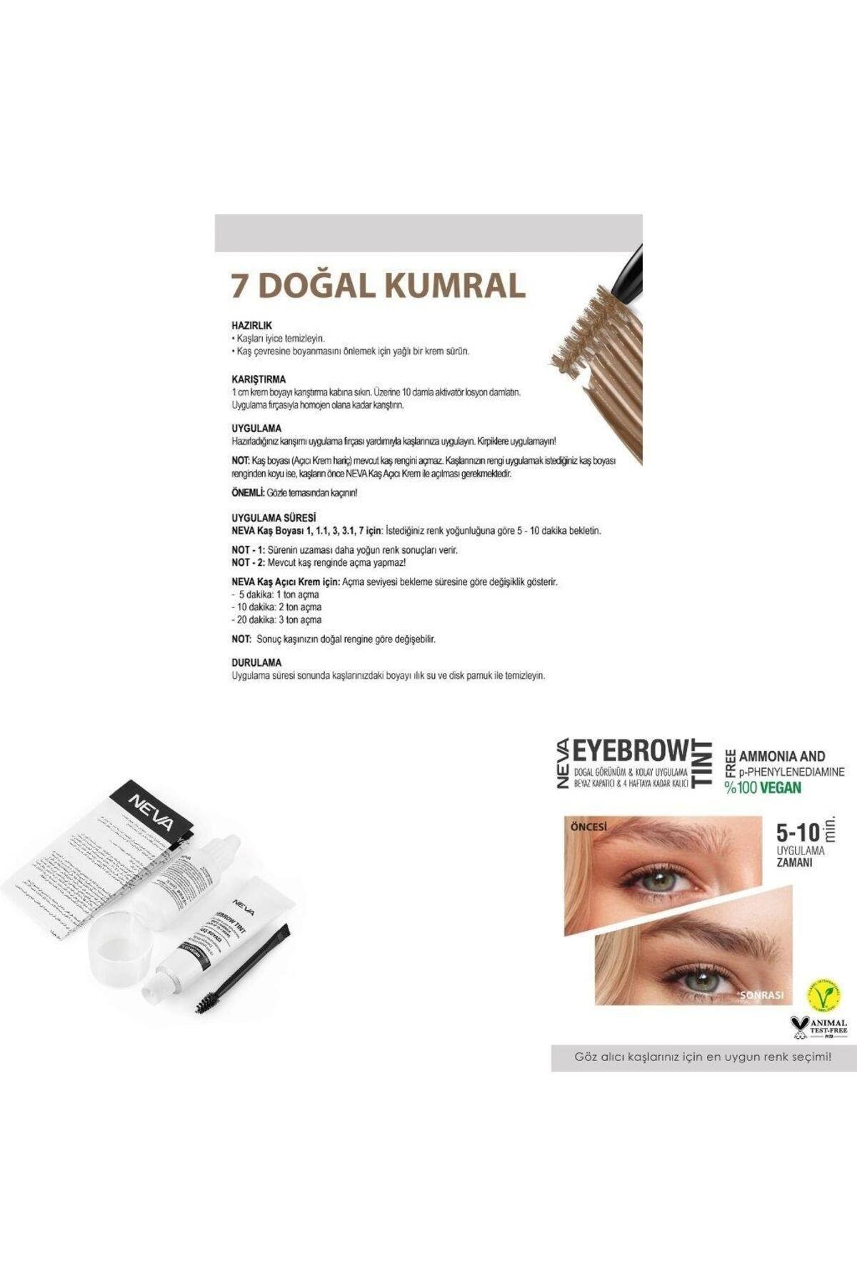 Neva Eyebrow Tint Vegan Kaş Boyası Seti 7 Doğal Kumral