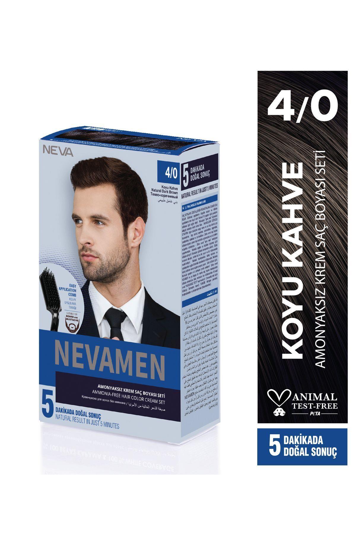Neva Men Koyu Kahve Natural Saç Boyası Seti 4.0