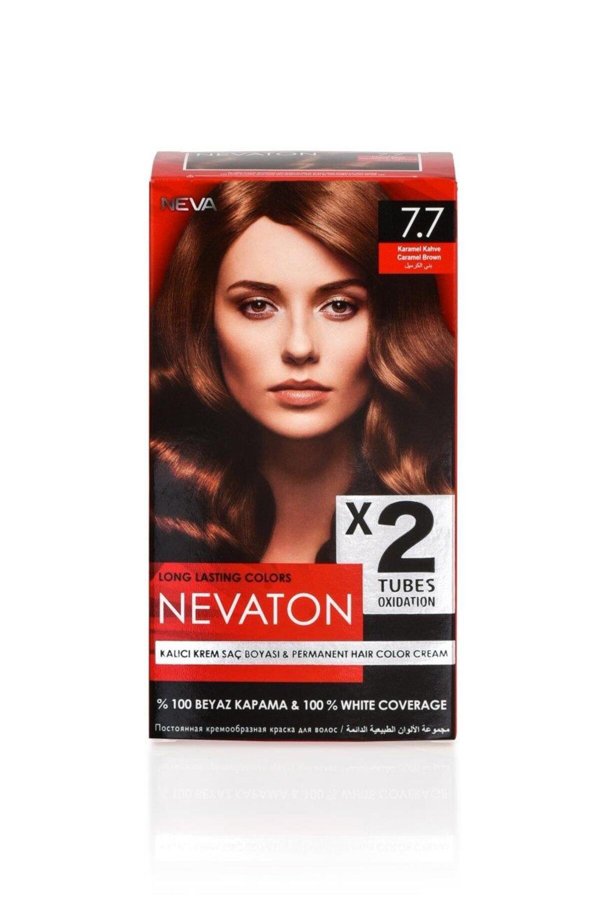 Nevaton 2 Li Saç Boyası 7.7 Karamel Kahve